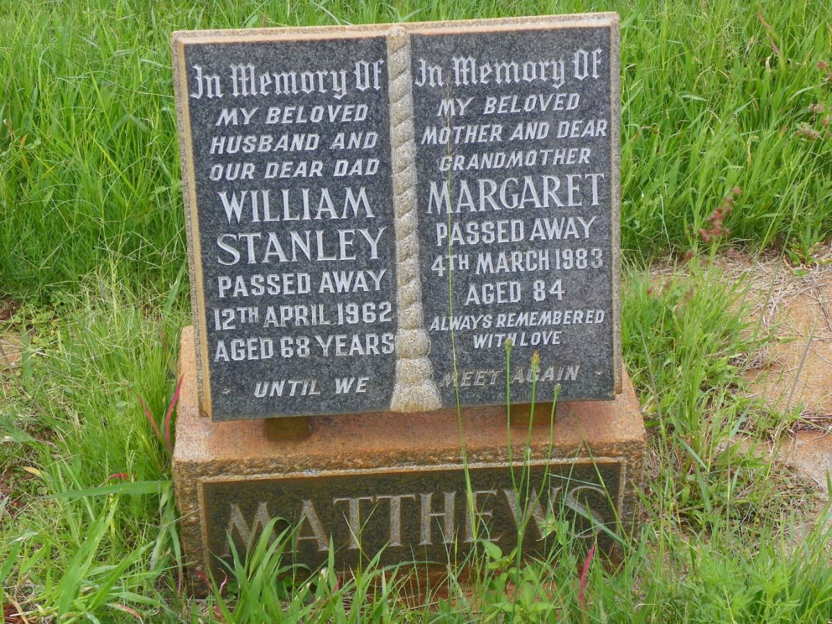 MATTHEWS William Stanley -1962 &amp; Margaret -1983