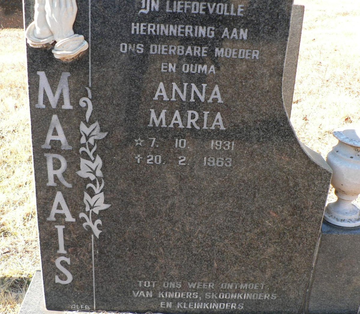 MARAIS Anna Maria 1931-1963