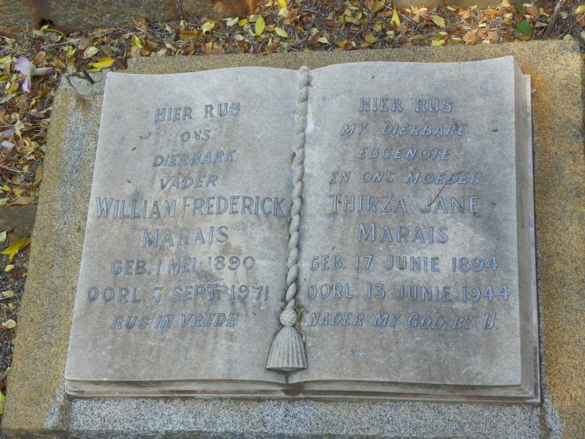 MARAIS William Frederick 1890-1971 &amp; Thirza Jane 1894-1944