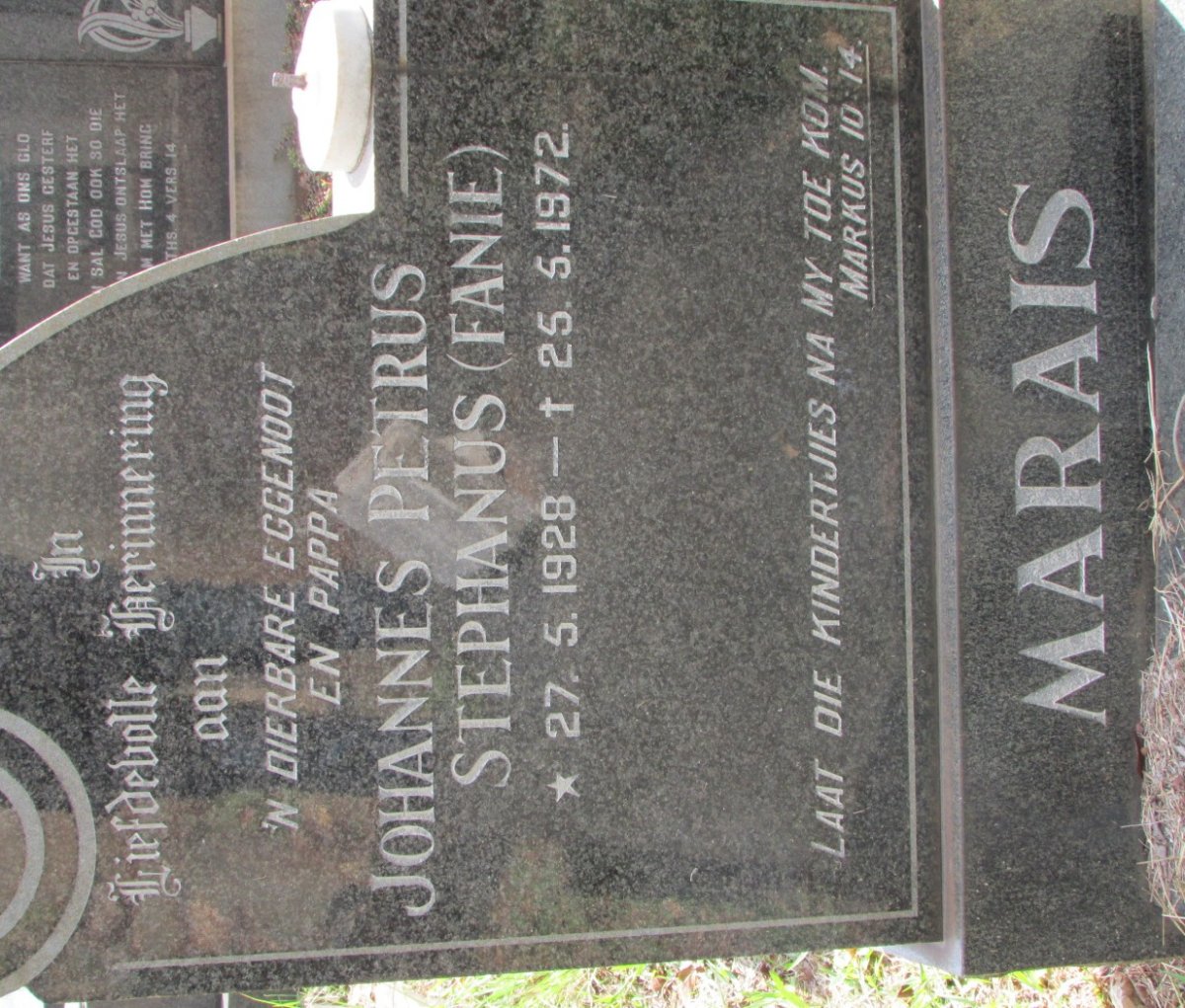 MARAIS Johannes Petrus Stephanus 1928-1972