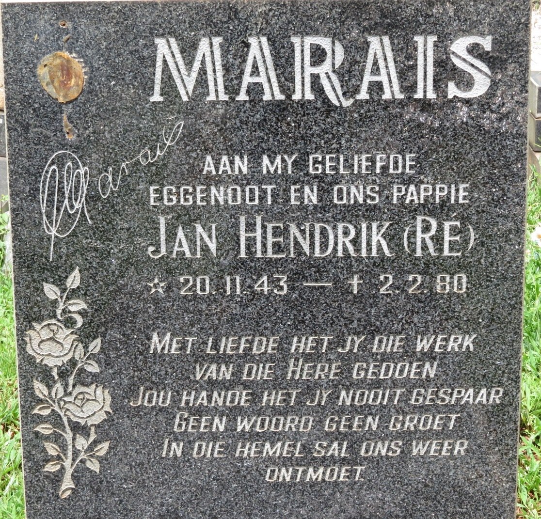 MARAIS Jan Hendrik 1943-1980