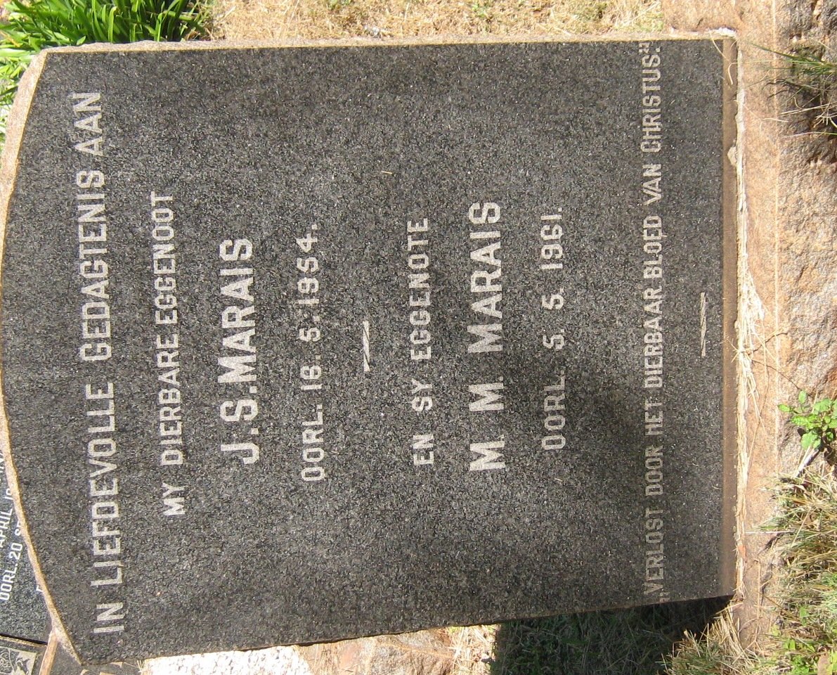 MARAIS J.S. -1954 &amp; M.M. -1961