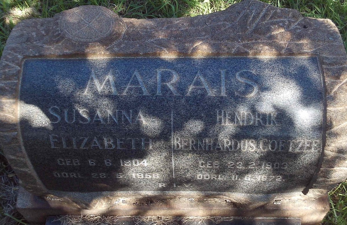 MARAIS Hendrik Bernhardus Coetzee 1903-1972 &amp; Susanna Elizabeth 1904-1958