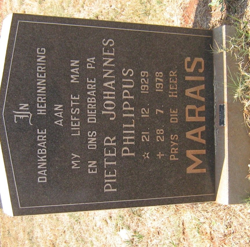 MARAIS Pieter Johannes Philippus 1929-1978