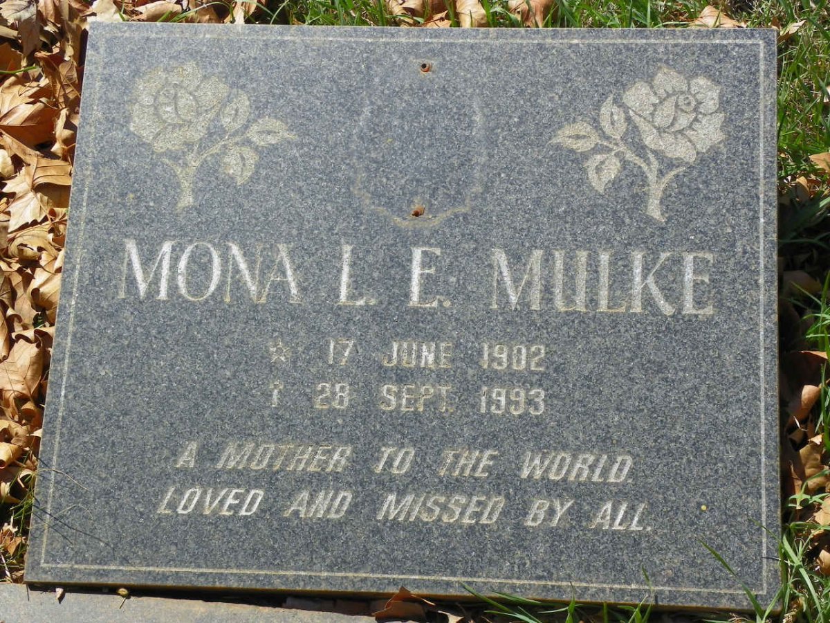 MULKE Mona L.E. 1902-1993
