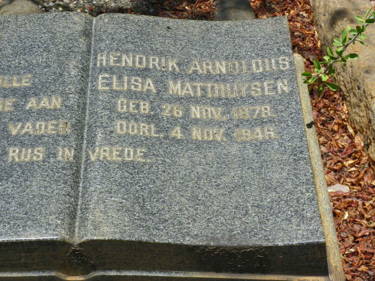 MATTHYSEN Hendrik Arnoldus Elisa 1878-1946