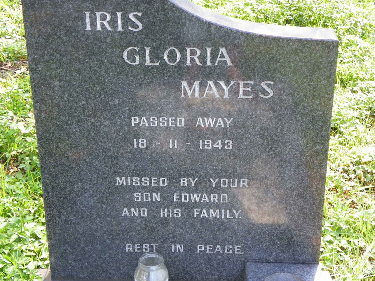 MAYES Iris Gloria -1973 :: MAYES Earlston Edward 1942-2012
