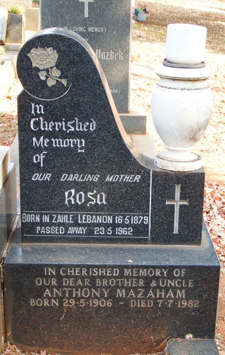MAZAHAM Rosa 1879-1962 :: MAZAHAM Anthony 1906-1982
