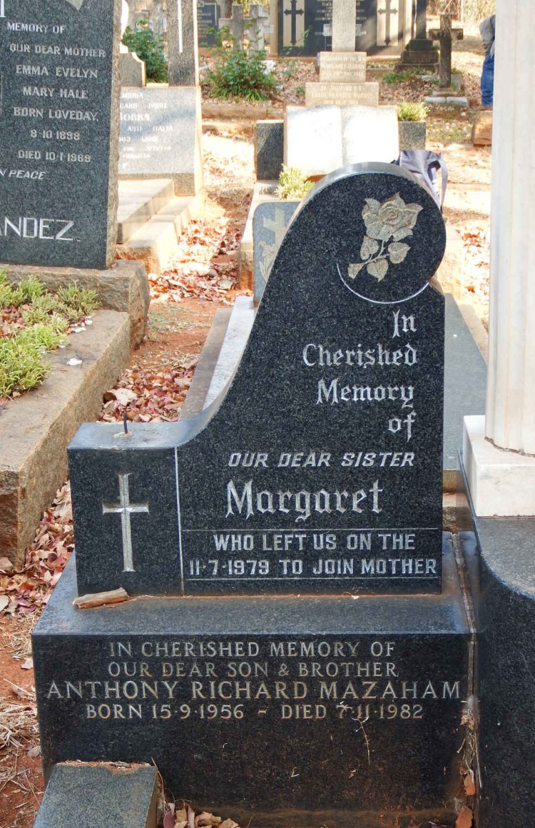MAZAHAM  Anthony Richard 1956-1982 :: MAZAHAM Margaret -1979