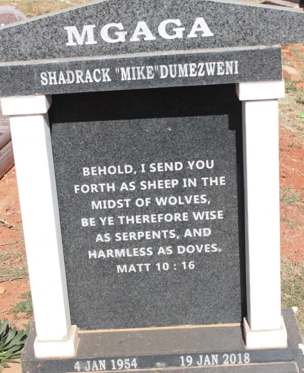 MGAGA Shadrack Dumezweni 1954-2018
