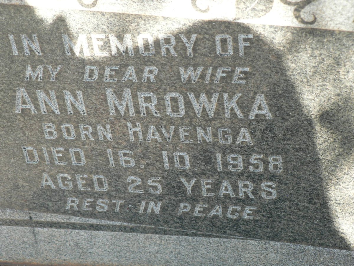 MROWKA Ann nee HAVENGA -1958