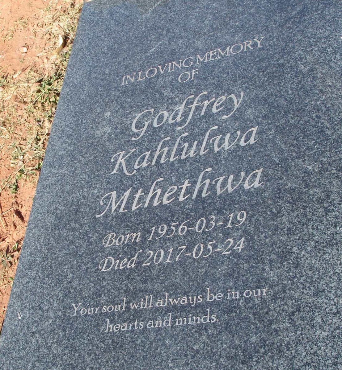 MTHETHWA Godfrey Kahlulwa 1956-2017