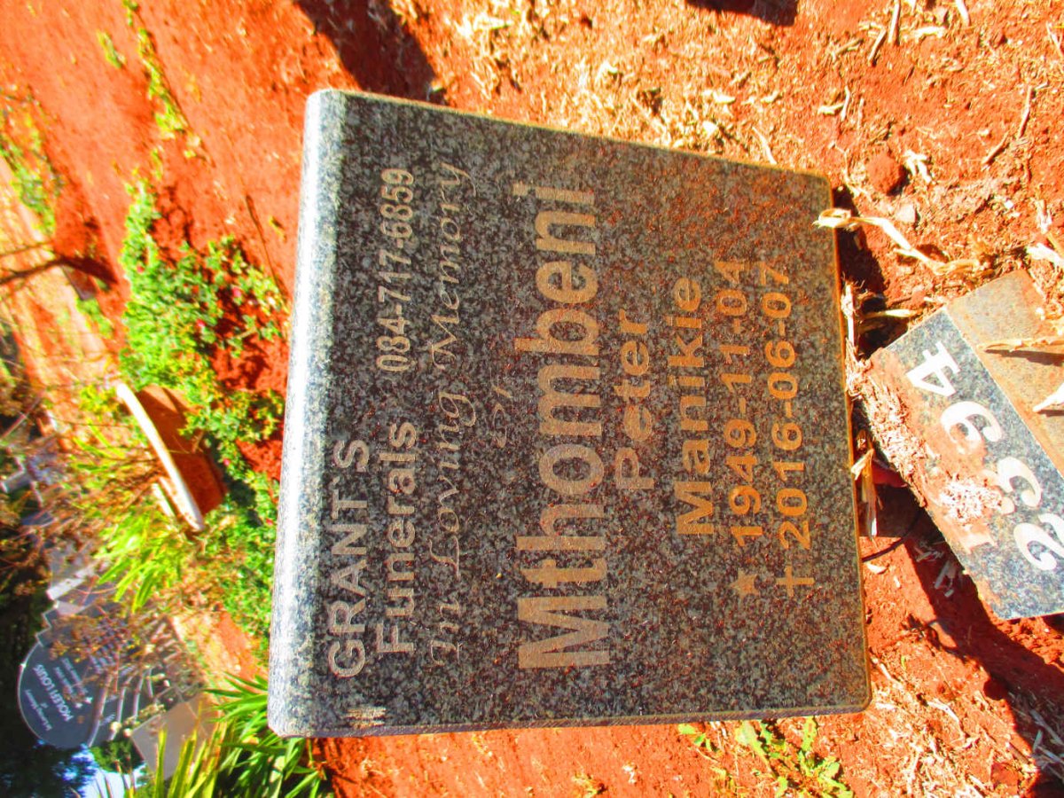 MTHOMBENI Peter Manikie 1949-2016
