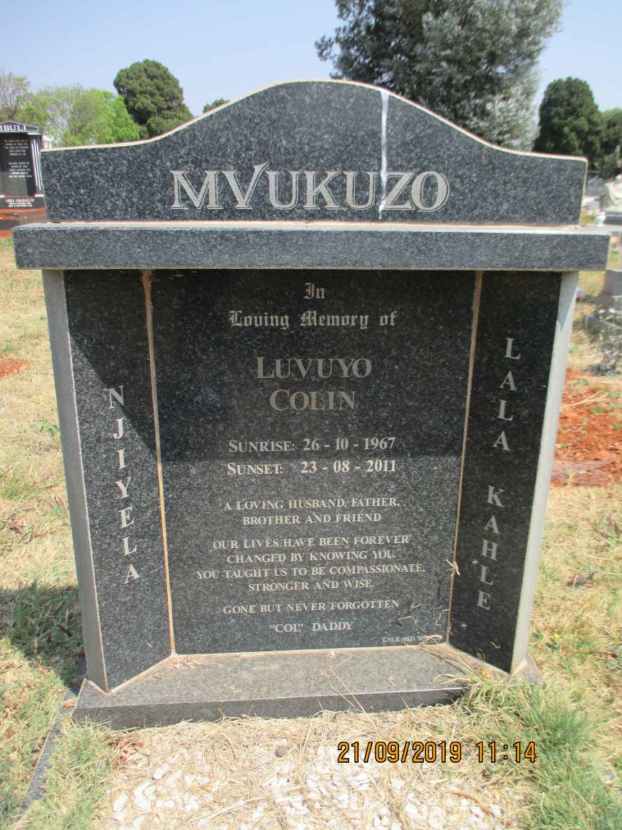 MVUKUZO Luvuyo Colin 1967-2011