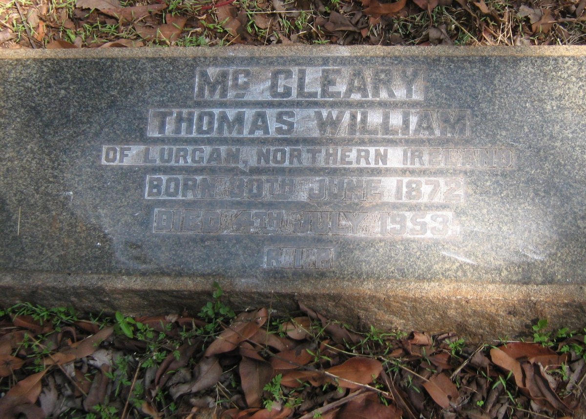 McCLEARY Thomas William 1872-1953