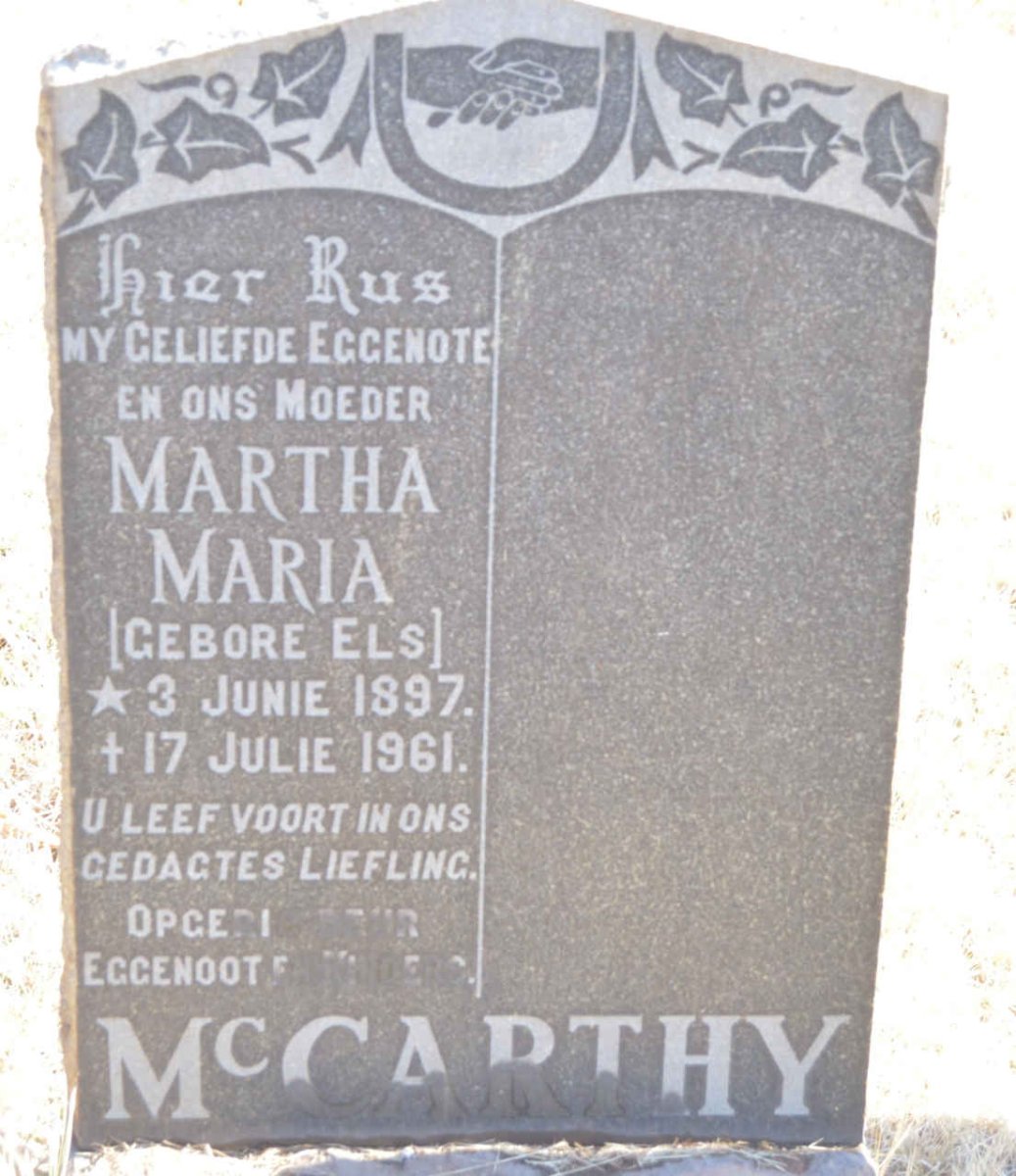 McCARTHY Martha Maria nee ELS 1897-1961