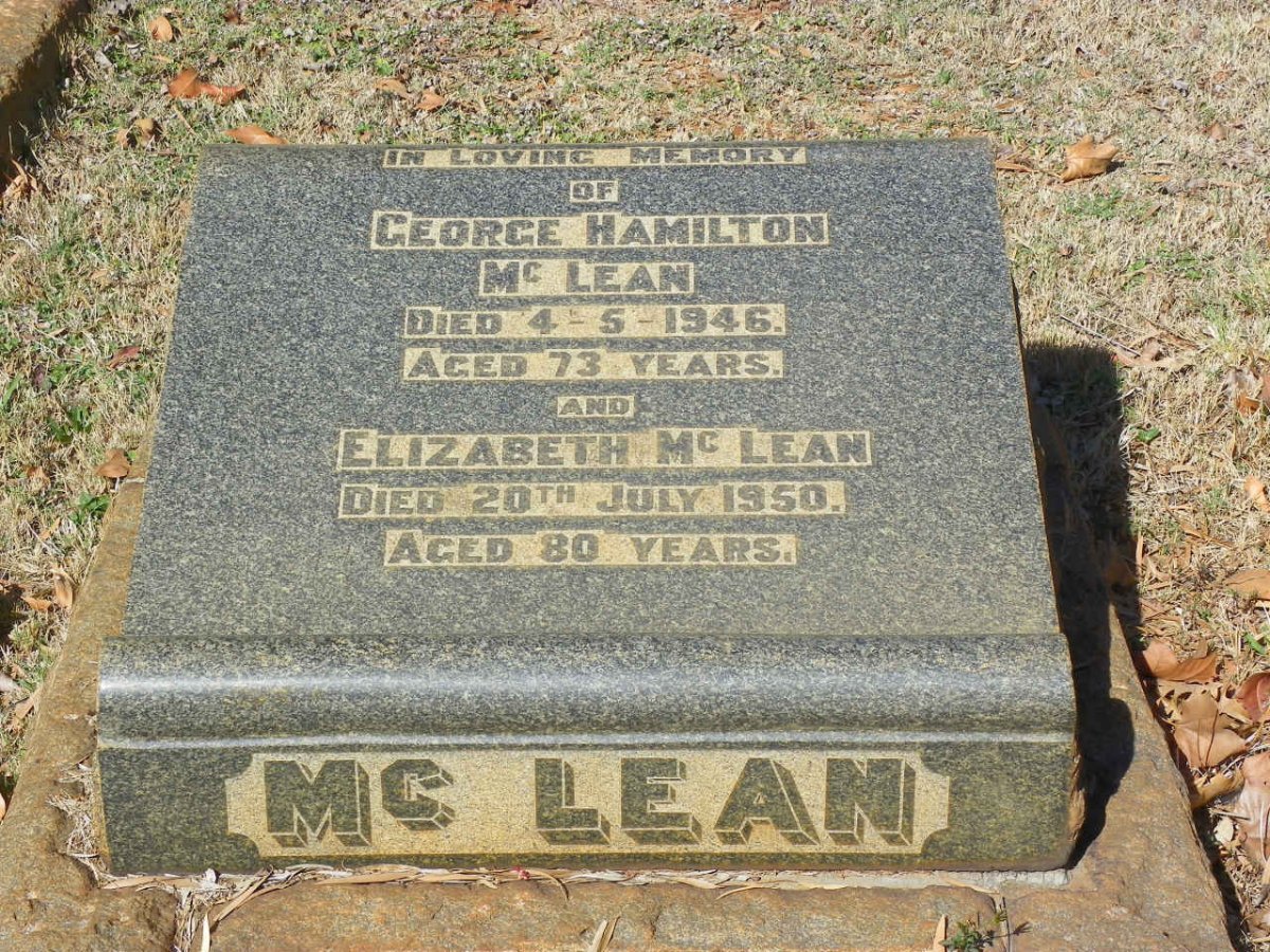 McLEAN George Hamilton -1946 &amp; Elizabeth -1950