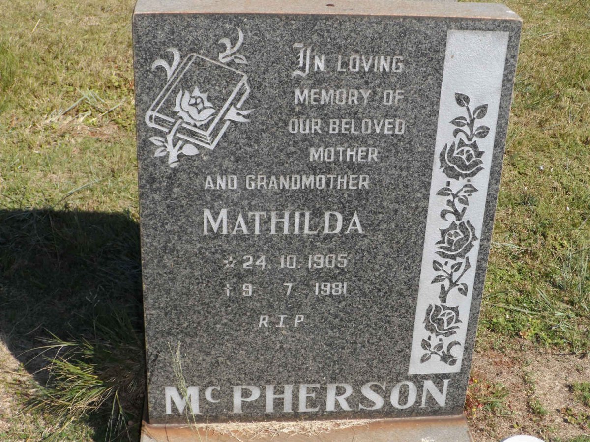 McPHERSON Mathilda 1905-1981