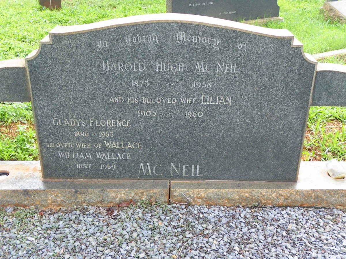 McNEIL Harold Hugh 1873-1958 &amp; Lilian 1905-1960