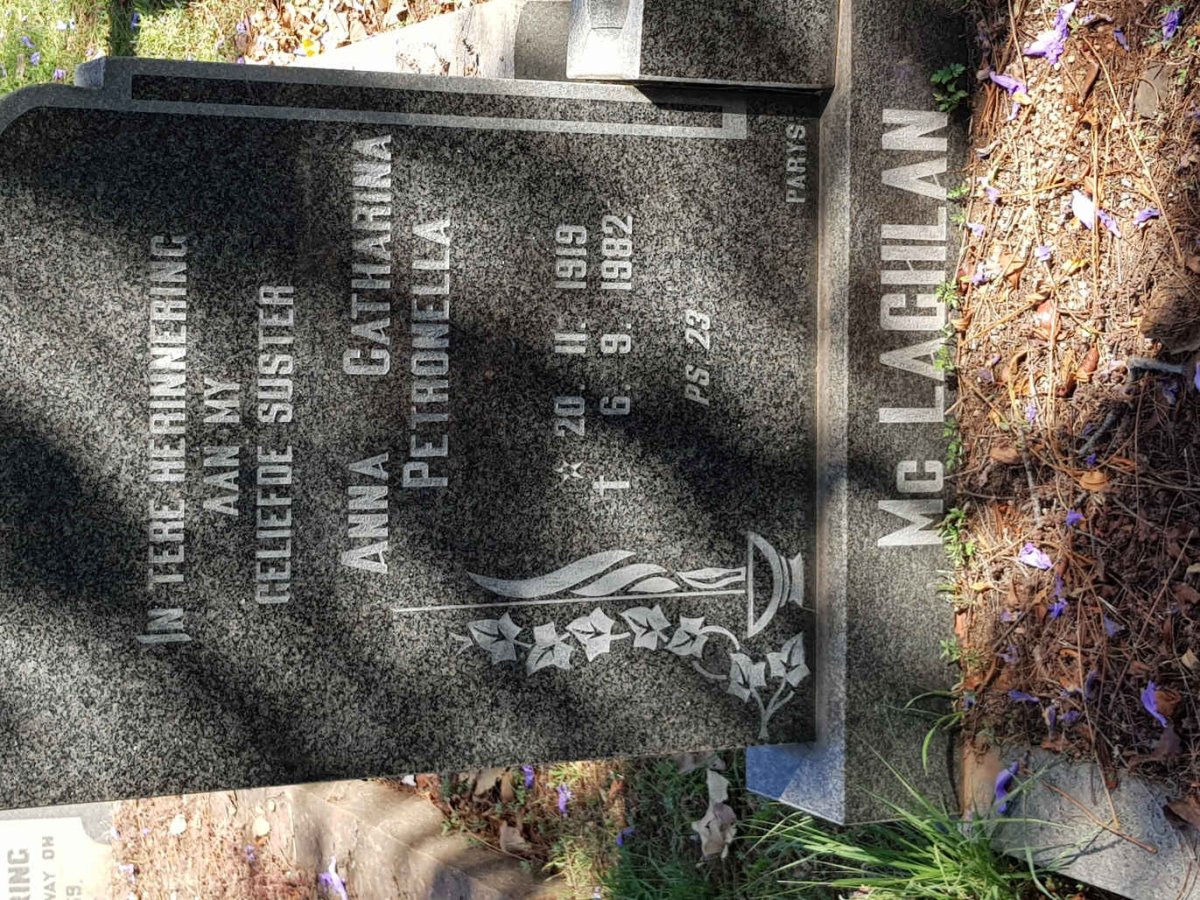 McLACHLAN Anna Catharina Petronella 1919-1982