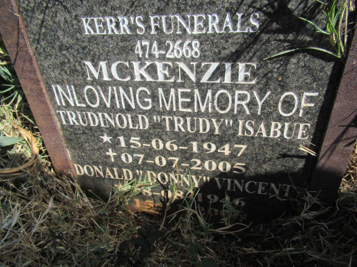 MCKENZIE Trudinold Isabue 1947-2005