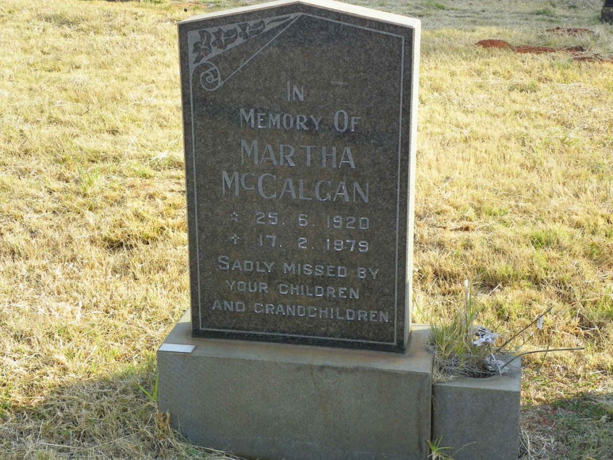 McCALGAN  Martha 1920-1979