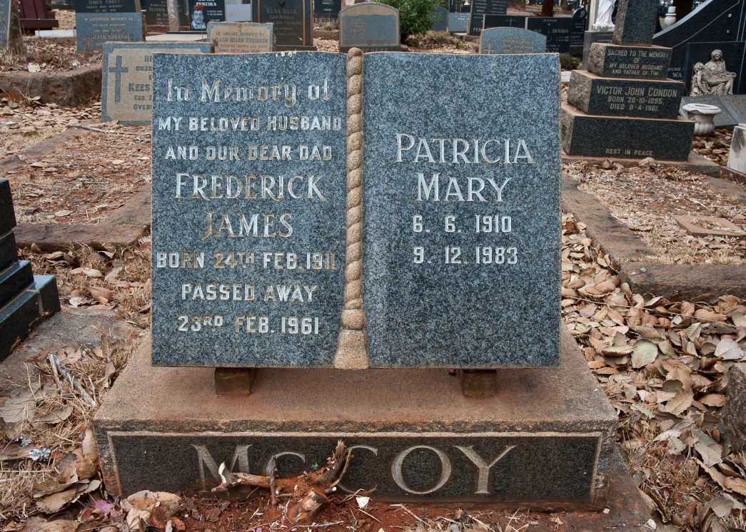 McCOY Frederick James 1911-1961 &amp; Patricia Mary 1910-1983