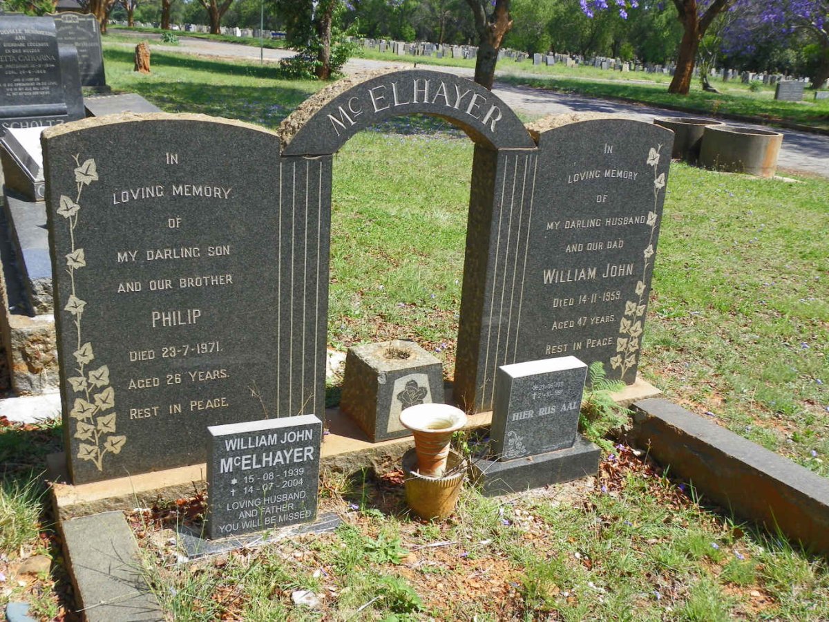 McELHAYER William John -1959 :: McELHAYER Philip -1971 :: McELHAYER William John 1939-2004 :: ? Aal 1911-1997