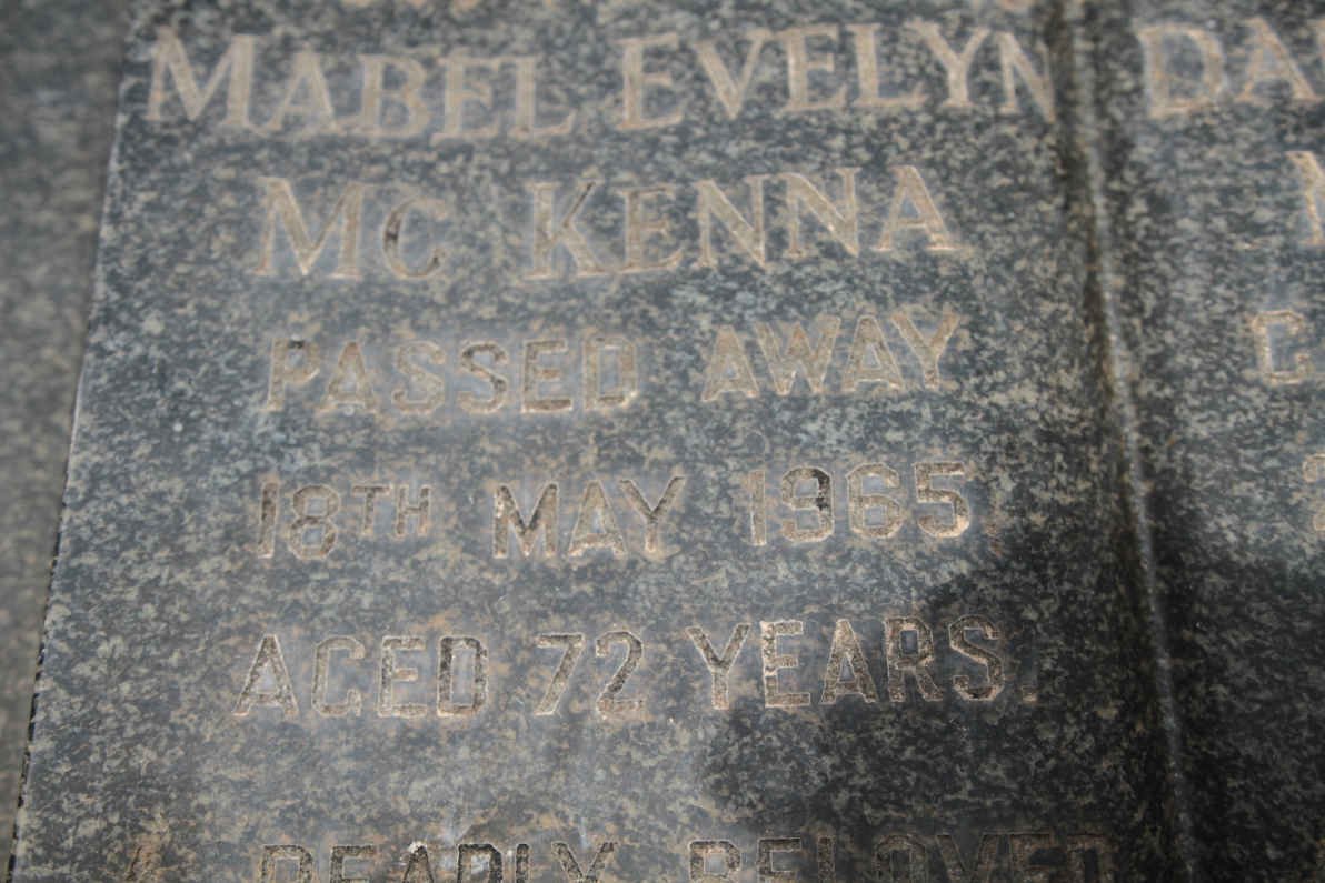 McKENNA Daniel Edward -1949 &amp; Mabel Evelyn -1965