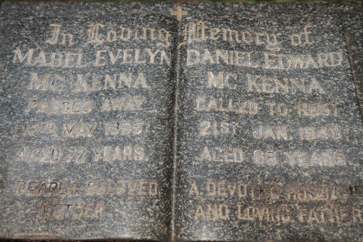 McKENNA Daniel Edward -1949 &amp; Mabel Evelyn -1965