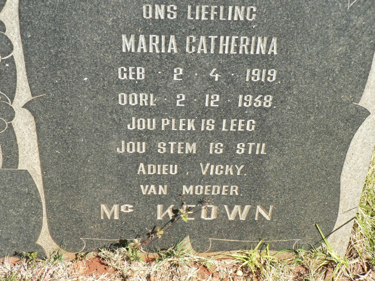 McKEOWN Maria Catherina 1919-1958