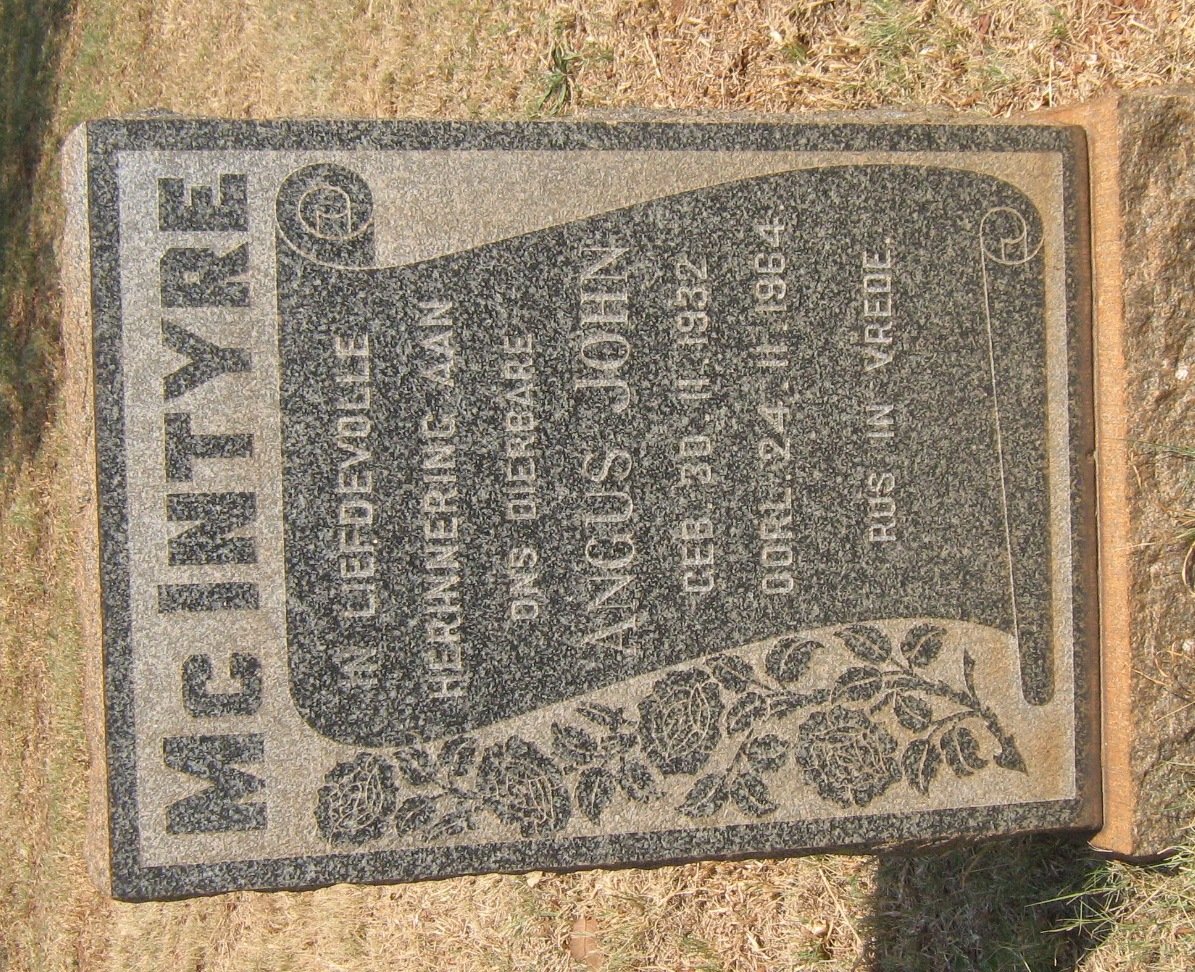 McINTYRE Angus John 1932-1964