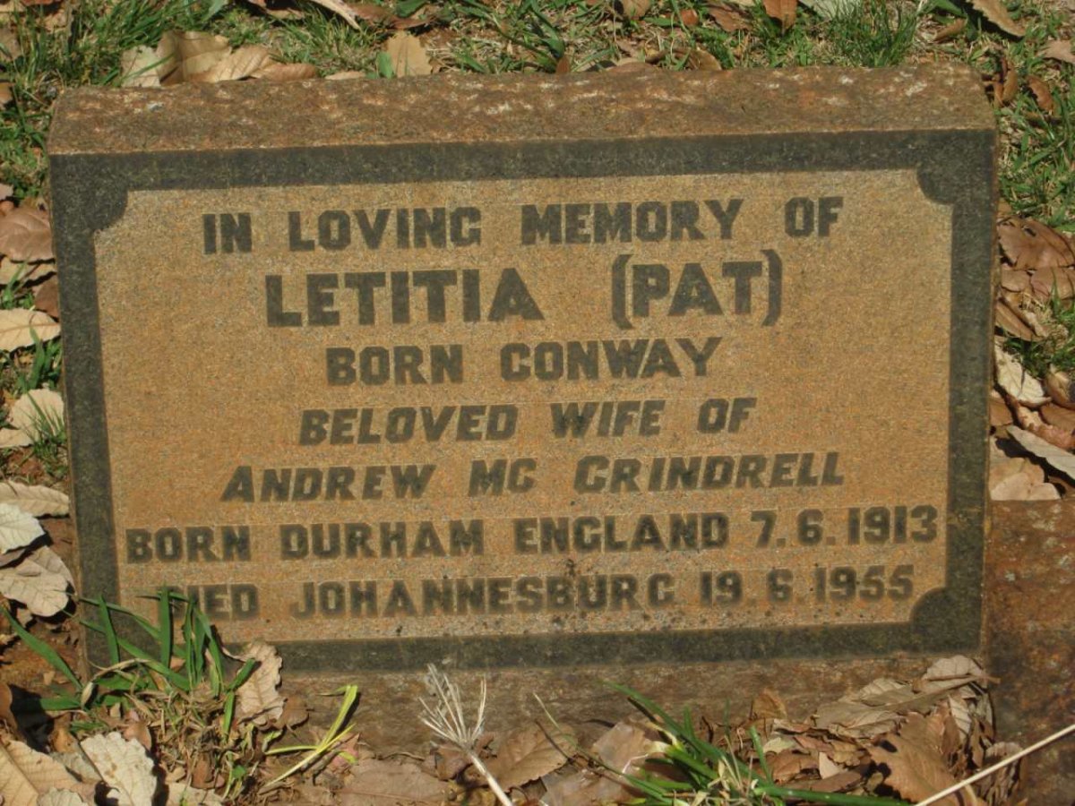 McCRINDRELL Letitia nee CONWAY 1913-1955