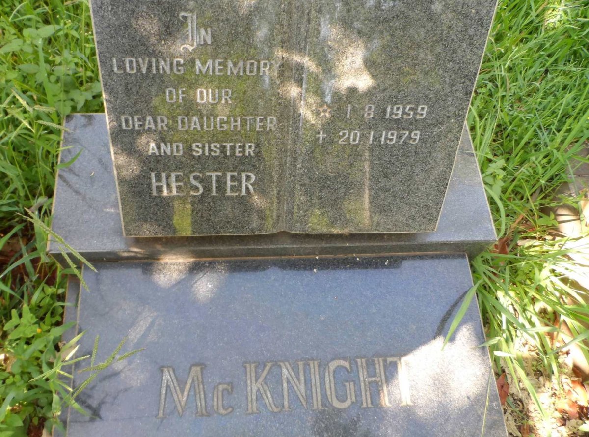 McKNIGHT Hester 1959-1979