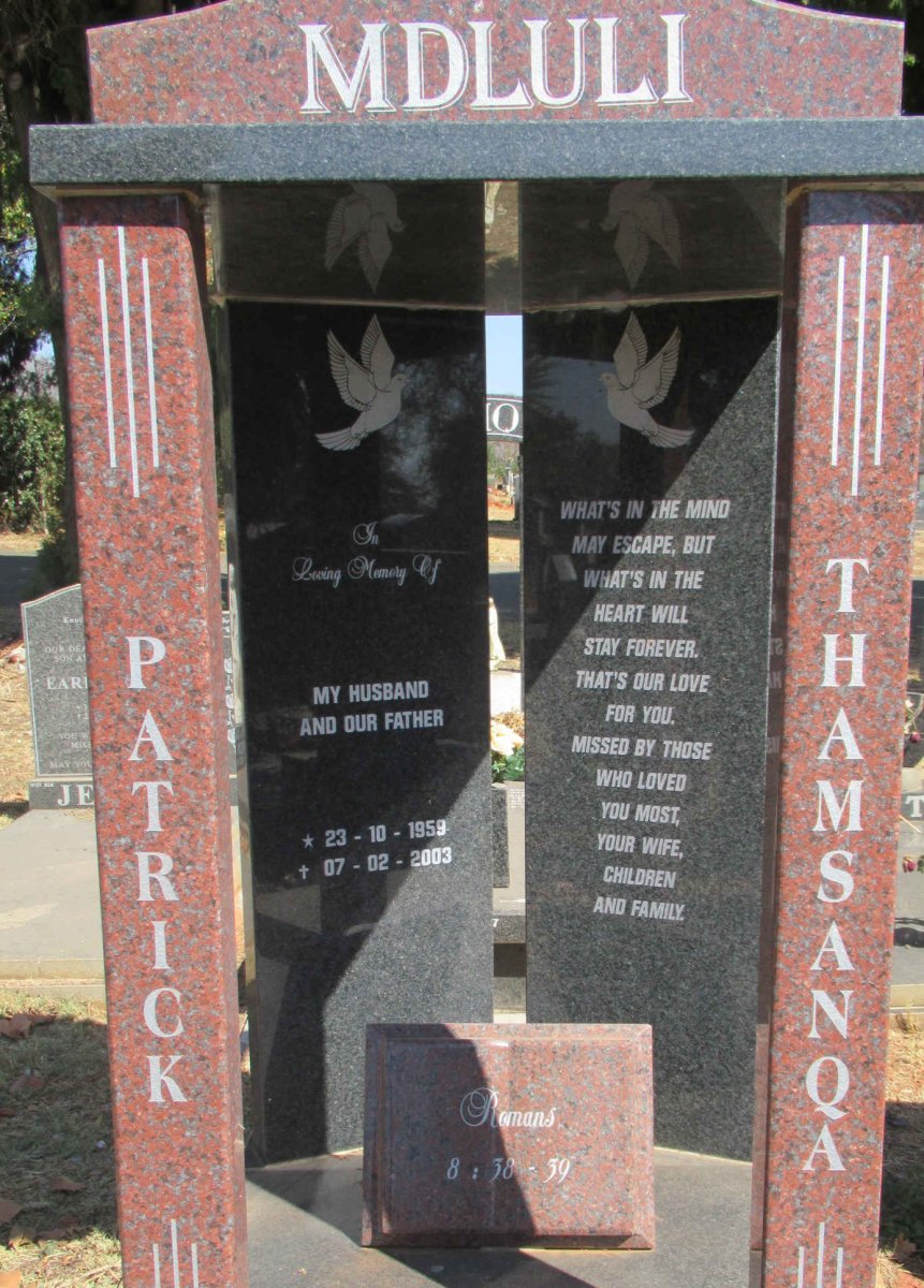 MDLULI Patrick Thamsanqa 1959-2003