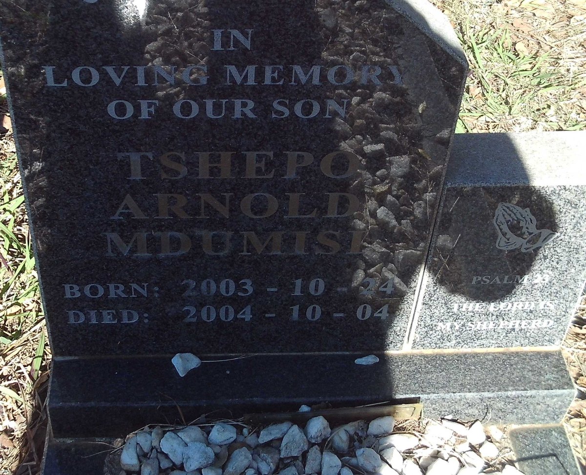 MDUMISI Tshepo Arnold 2003-2004