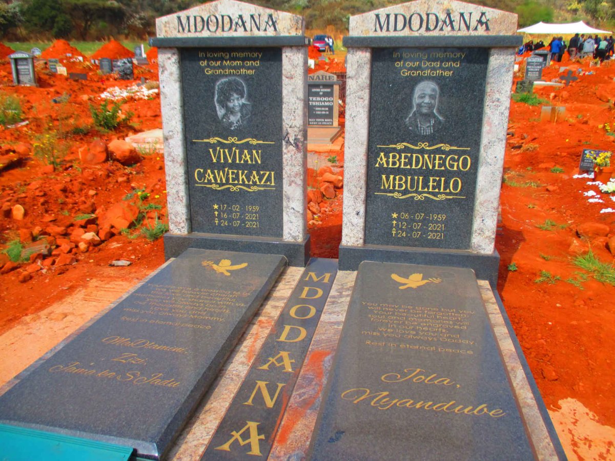 MDODANA Abednego Mbulelo 1959-2021 &amp; Vivian Cawekazi 1959-2021