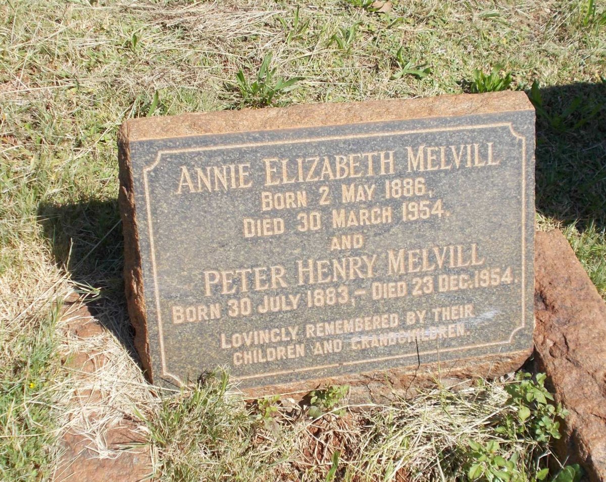 MELVILL Peter Henry 1883-1954 &amp; Annie Elizabeth 1886-1954