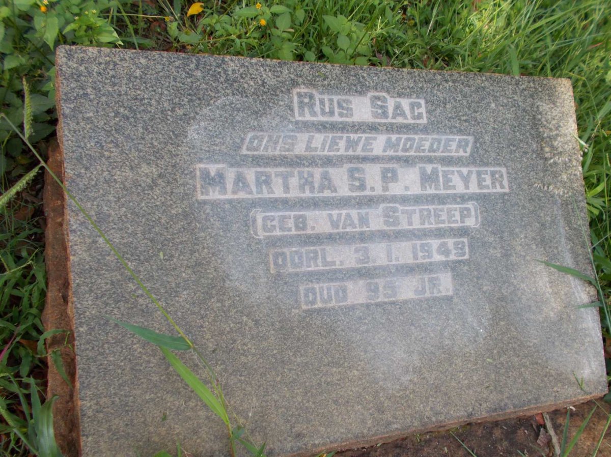MEYER Martha S.P. nee VAN STREEP -1949
