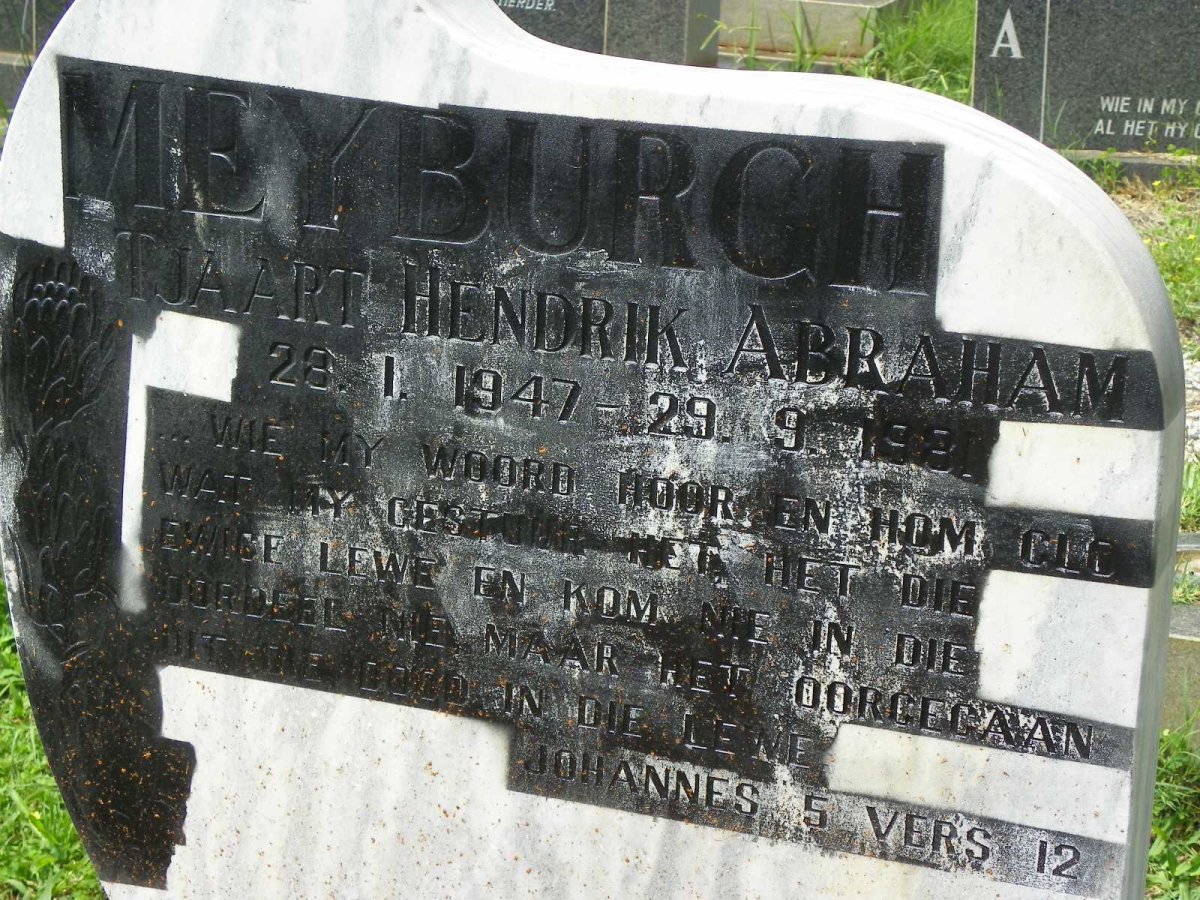 MEYBURGH Tjaart Hendrik Abraham 1947-1981