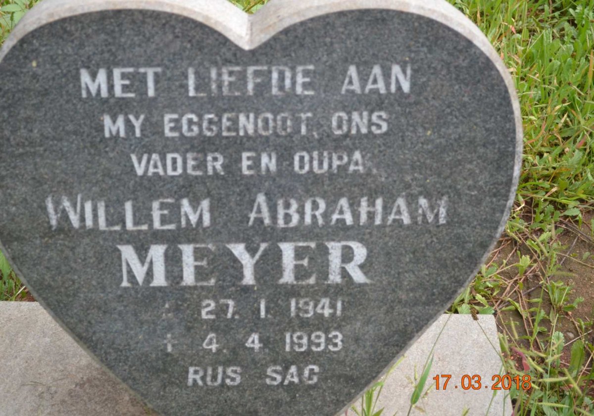 MEYER Willem Abraham 1941-1993