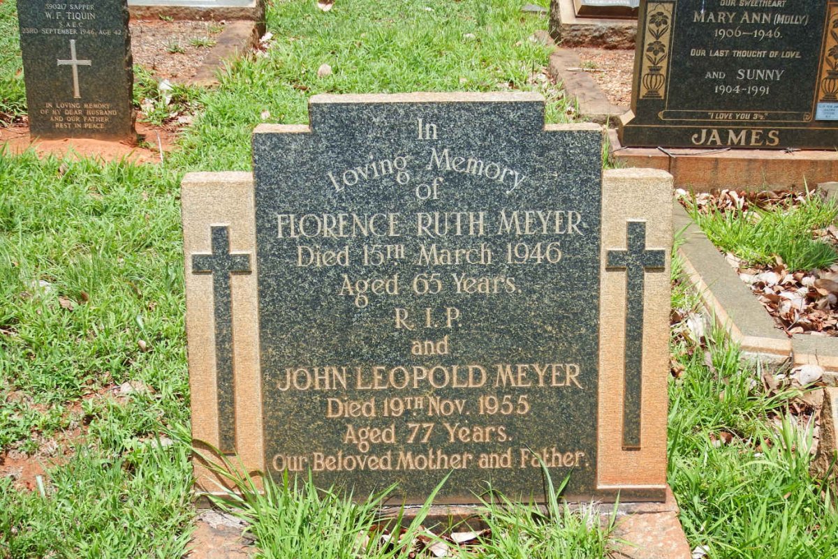 MEYER John Leopold -1955 &amp; Florence Ruth -1946