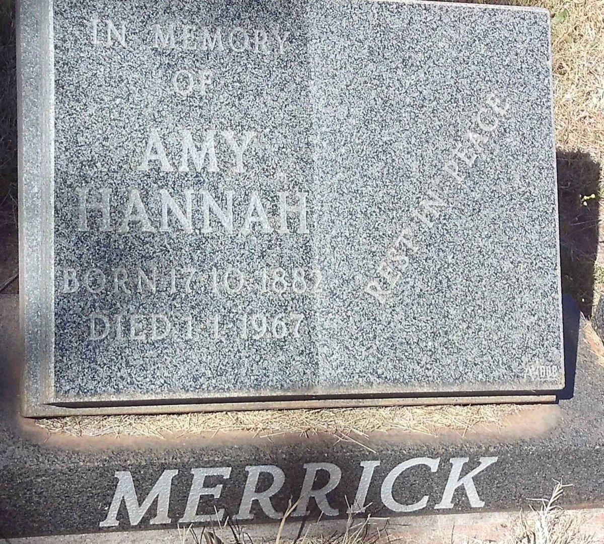 MERRICK Amy Hannah 1882-1967