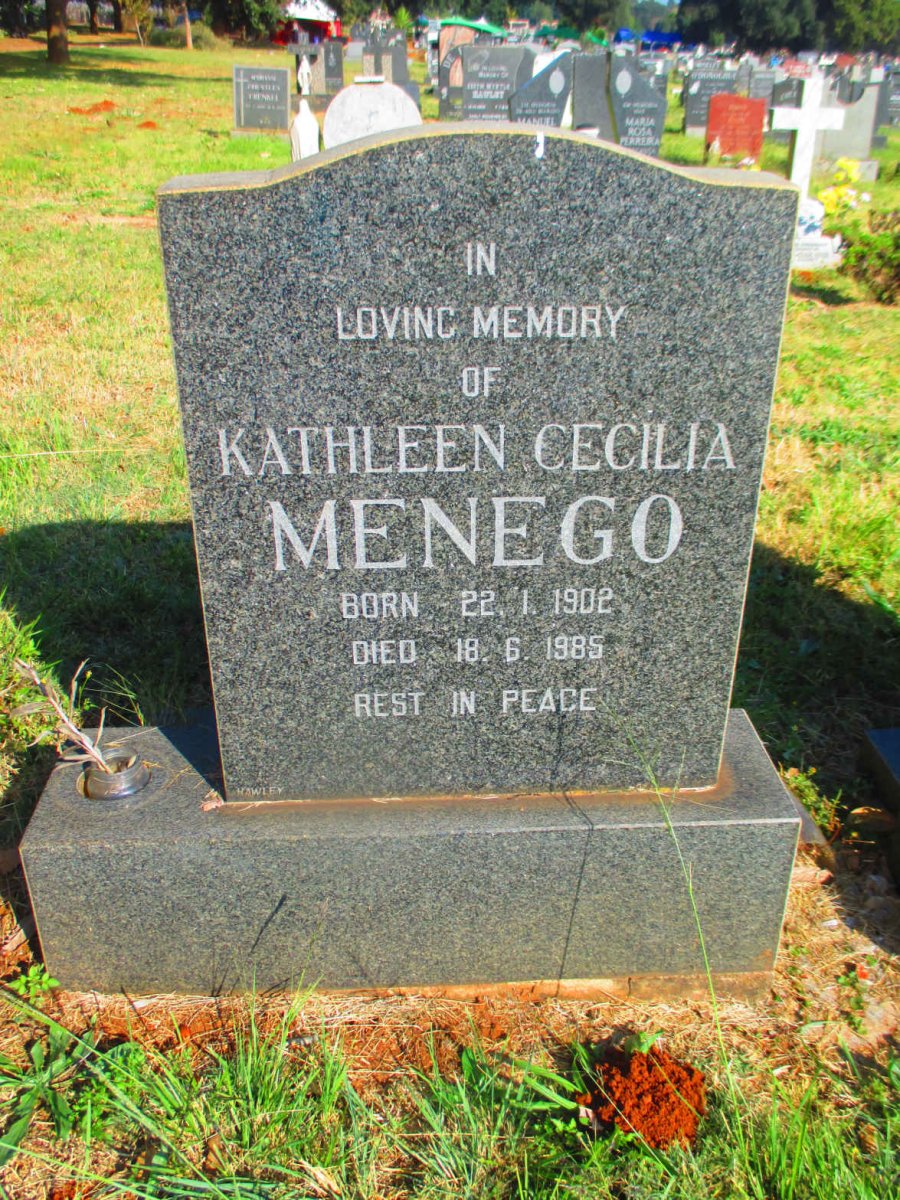 MENEGO Kathleen Cecilia 1902-1985