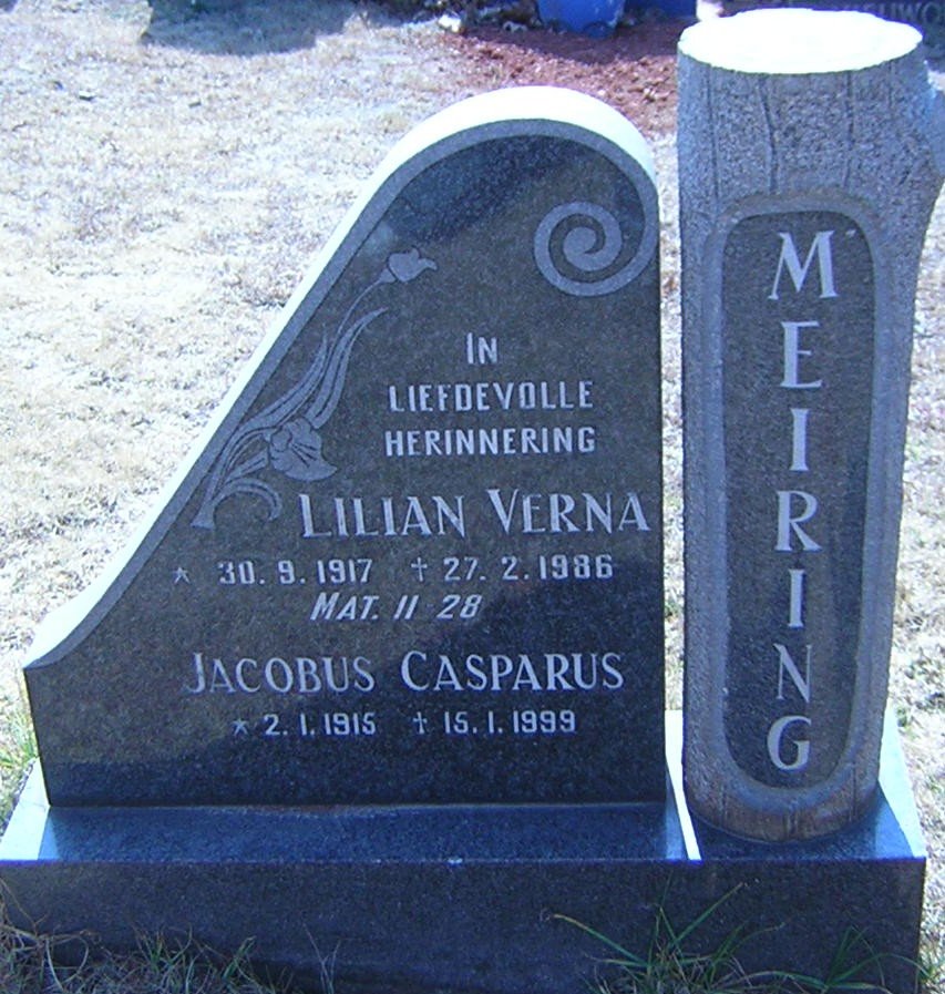 MEIRING Jacobus Casparus 1915-1999 &amp; Lilian Verna 1917-1986
