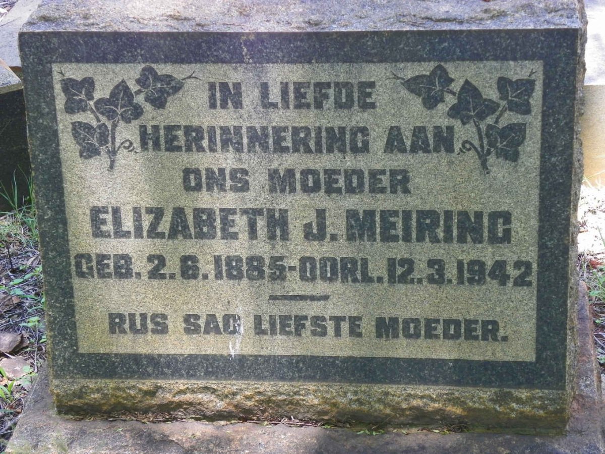 MEIRING Elizabeth J. 1885-1942