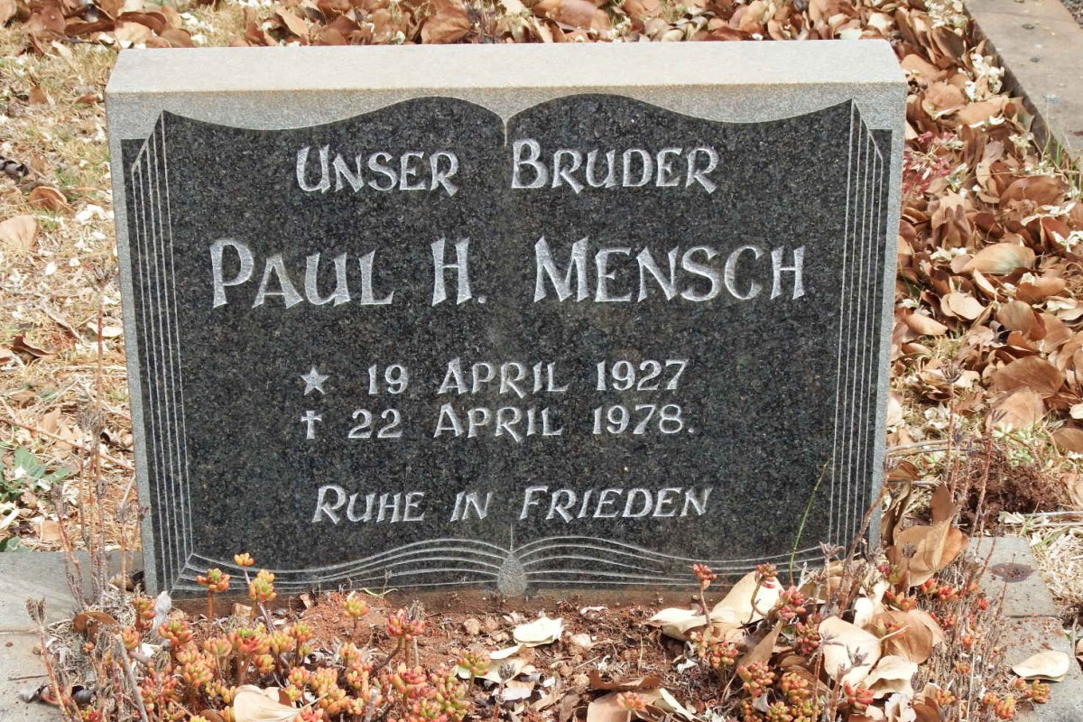 MENSCH Paul H. 1927-1978