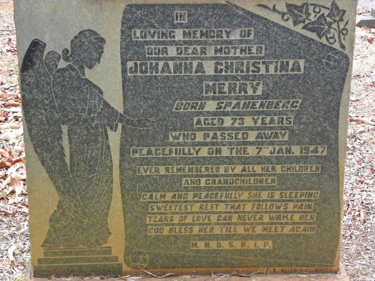 MERRY Johanna Christina nee SPANENBERG -1947