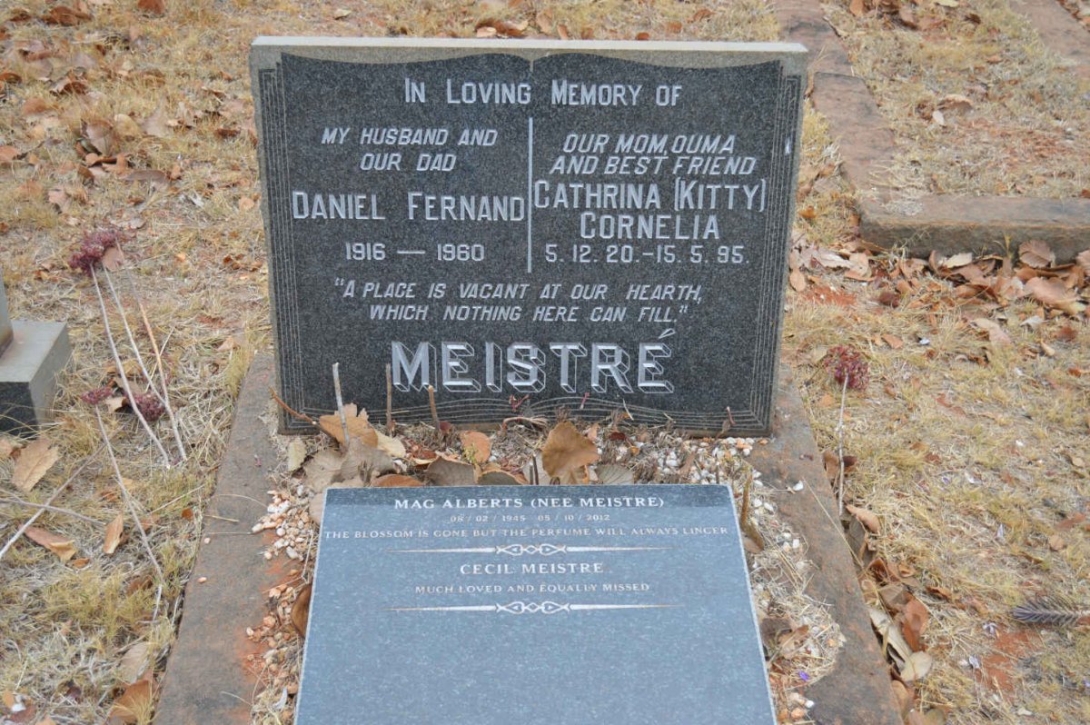 MEISTRÉ Daniel Fernand 1916-1960 &amp; Cathrina Cornelia 1920-1995