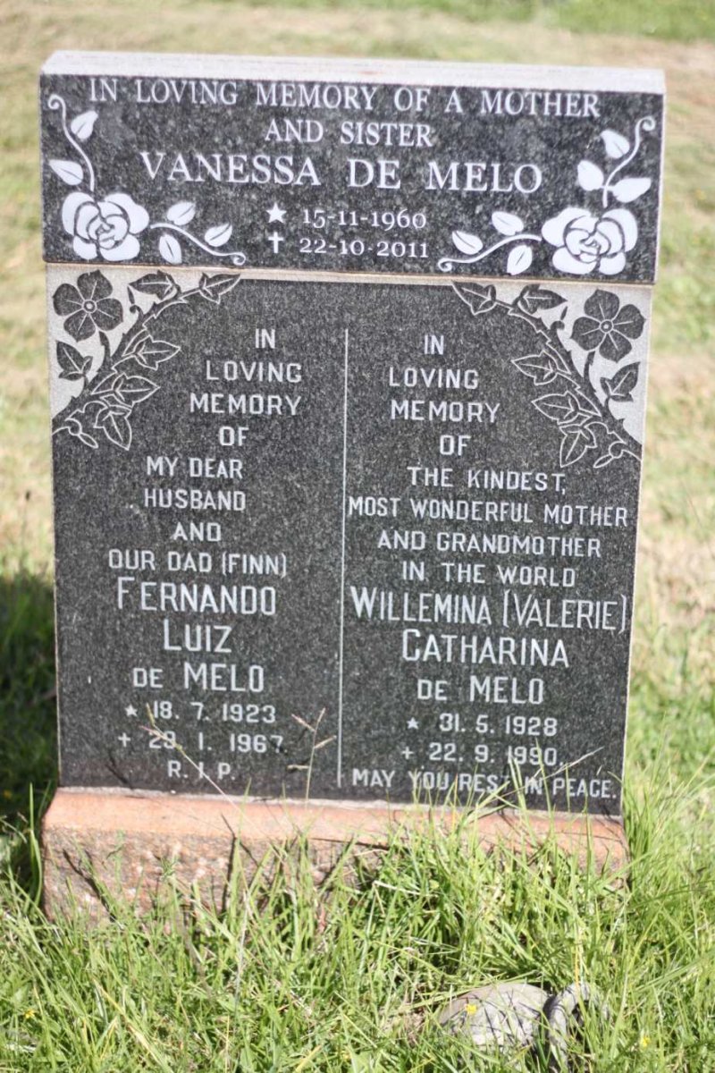 MELO Fernando Luiz, de 1923-1967 &amp; Willemina Catharina 1928-1990 :: MELO Vanessa, de 1960-2011